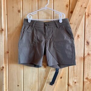 Prana Olivia shorts, side 0 olive khaki